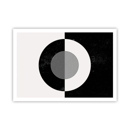 Affiche - Poster - Motif graphique contrasté noir et blanc - 100x70cm - Harmonie de noir et blanc - Décoration murale moderne pour le salon et la chambre ARTTOR