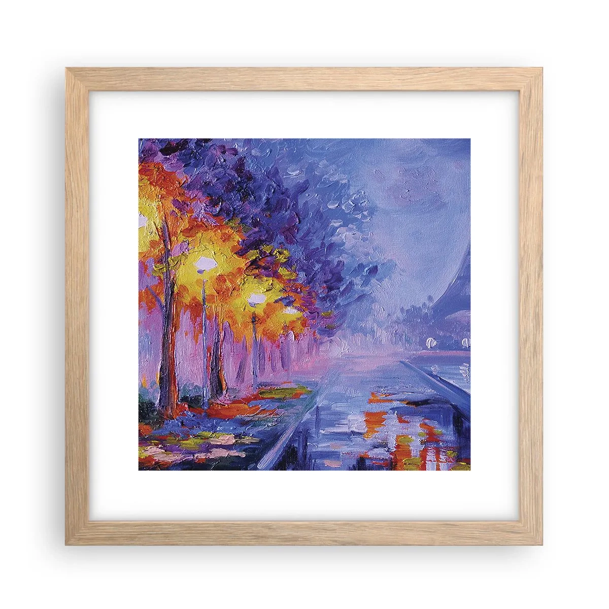 Affiche dans un chêne clair - Poster - Une ballade idéale - 30x30 cm