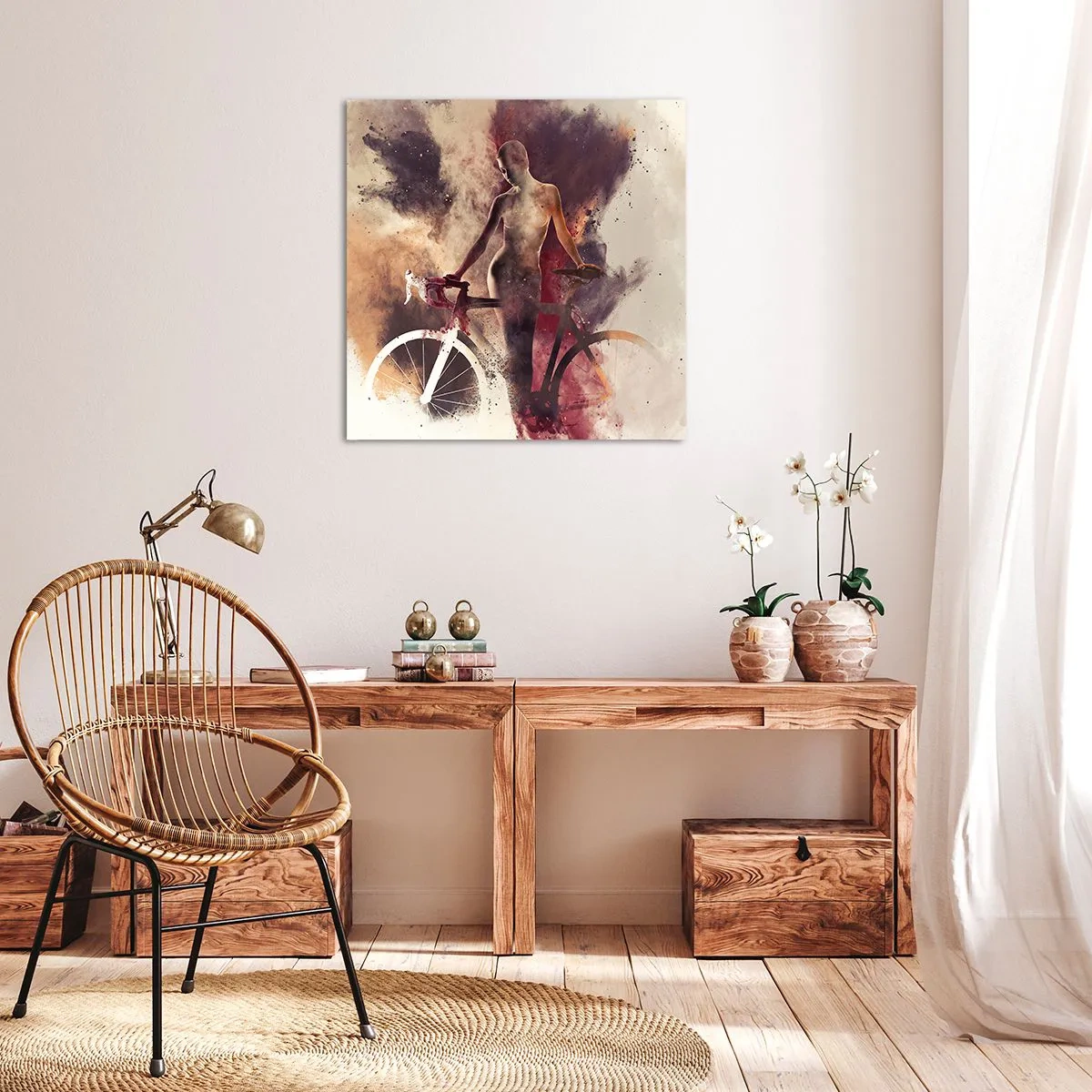 Impression sur toile - Image sur toile - Une âme de vélo aux formes marbrées - 50x50 cm