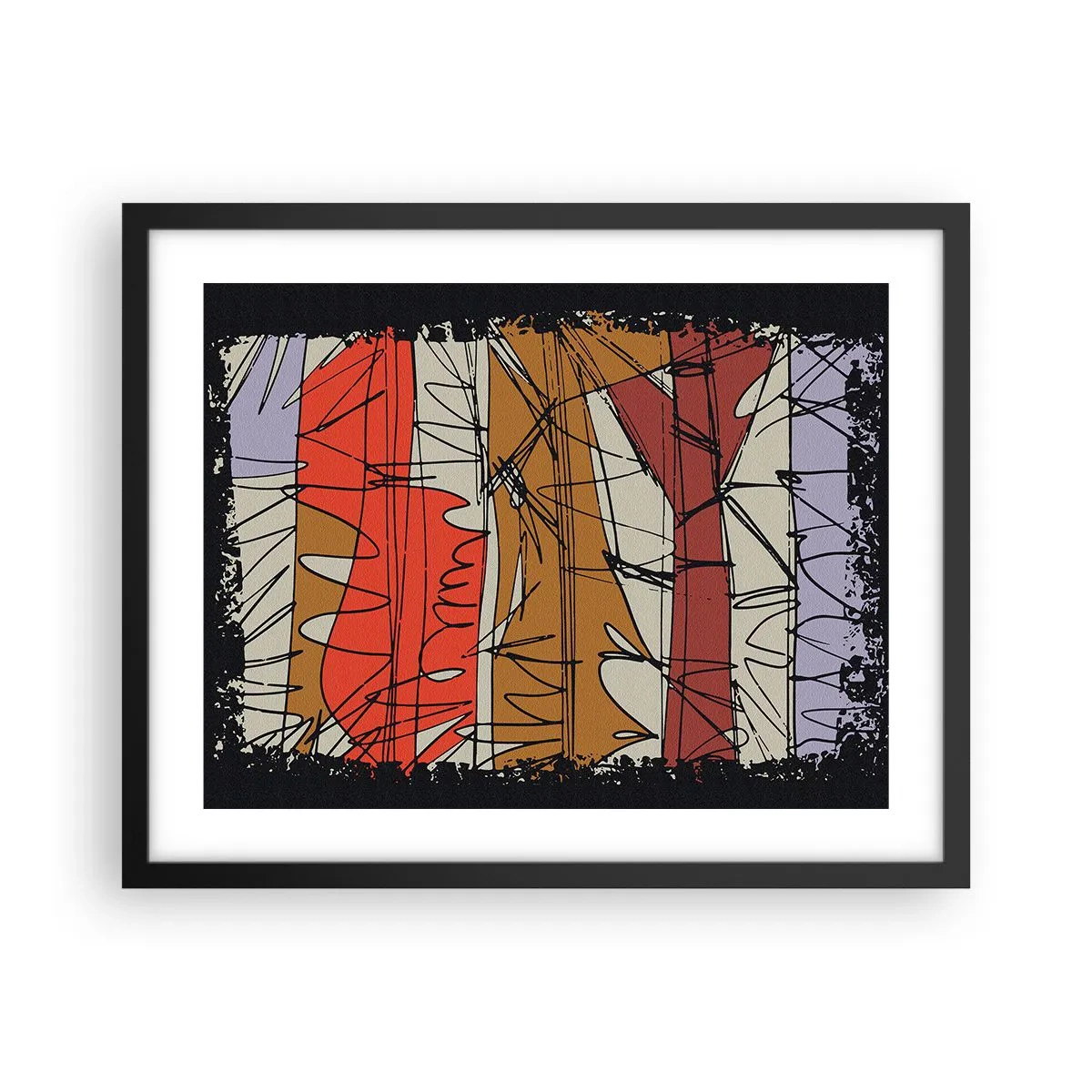 Affiche dans un cadre noir - Poster - Composition spontanée - 50x40 cm