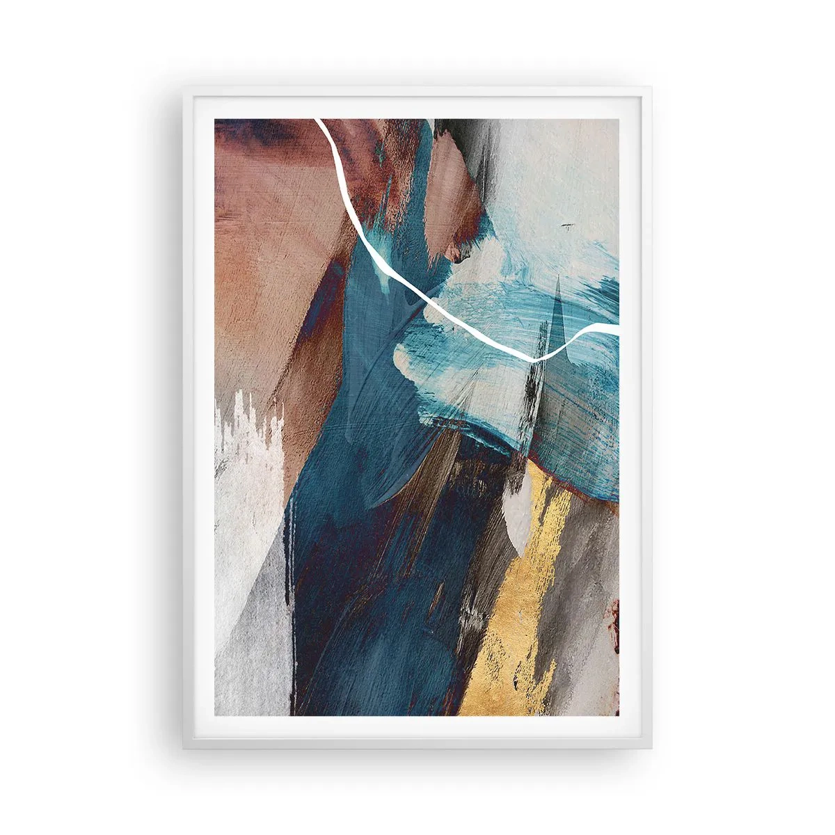 Affiche dans un cadre blanc - Poster - Avec panache et énergie - 70x100 cm