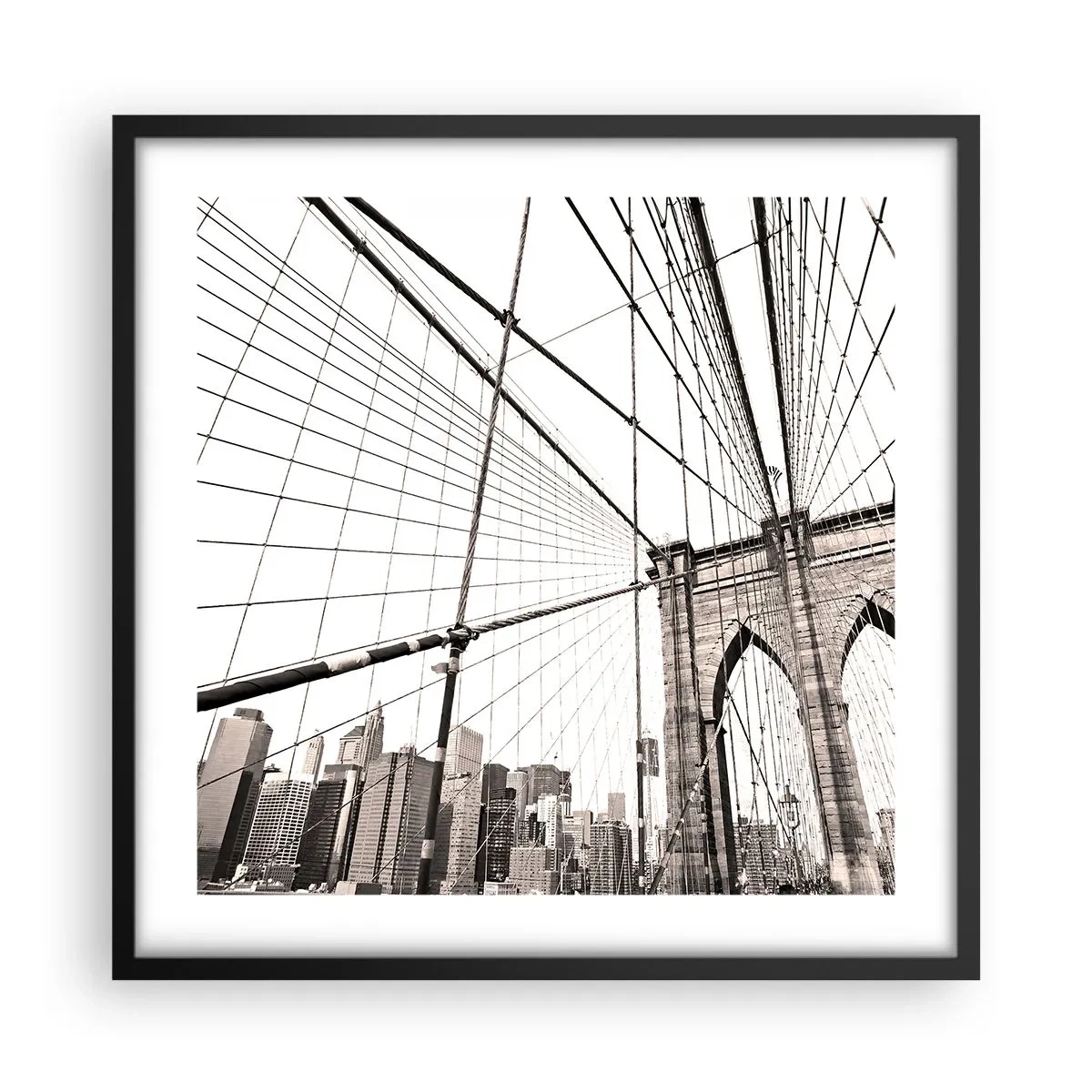 Affiche dans un cadre noir - Poster - Cathédrale New Yorkaise - 50x50 cm