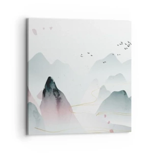 Impression sur toile - Image sur toile - Au-delà des sommets - 70x70 cm