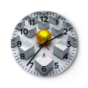 Horloge murale - Pendule murale - Pourquoi moi? Composition géométrique - 30x30 cm