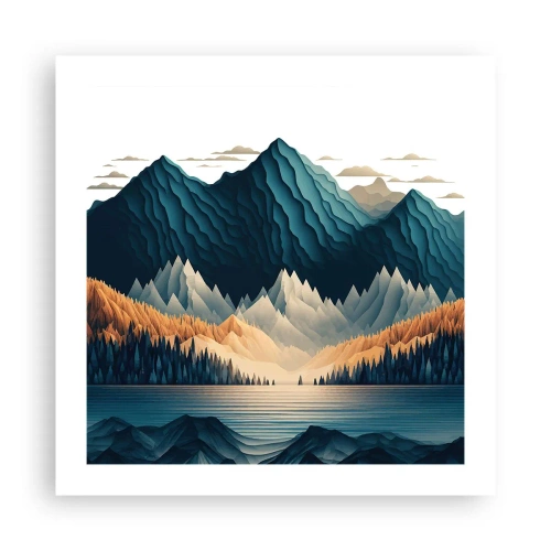 Affiche - Poster - Paysage de montagne parfait - 50x50 cm