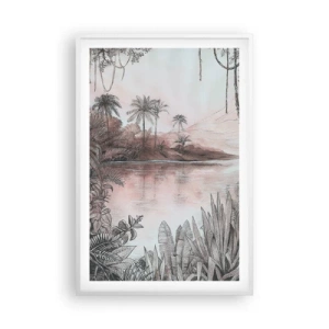 Affiche dans un cadre blanc - Poster - Journal d'un explorateur du XIXe siècle - 61x91 cm