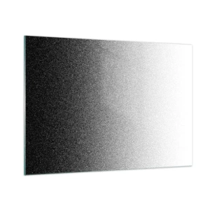 Impression sur verre - Image sur verre - Dégradé noir et blanc avec effets granuleux et lumineux - 100x70cm - Du coté de la lumière - Décoration murale moderne pour le salon et la chambre ARTTOR