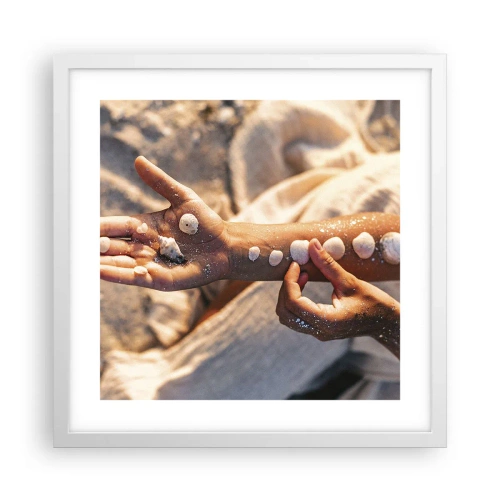 Affiche dans un cadre blanc - Poster - La beauté à portée de main - 40x40 cm