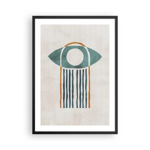 Affiche dans un cadre noir - Poster - Symbole œil bohème minimaliste - 50x70cm - Signes et rituels - Décoration murale moderne pour le salon et la chambre ARTTOR