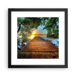 Affiche dans un cadre noir - Poster - Prenez votre temps, asseyez-vous - 30x30 cm