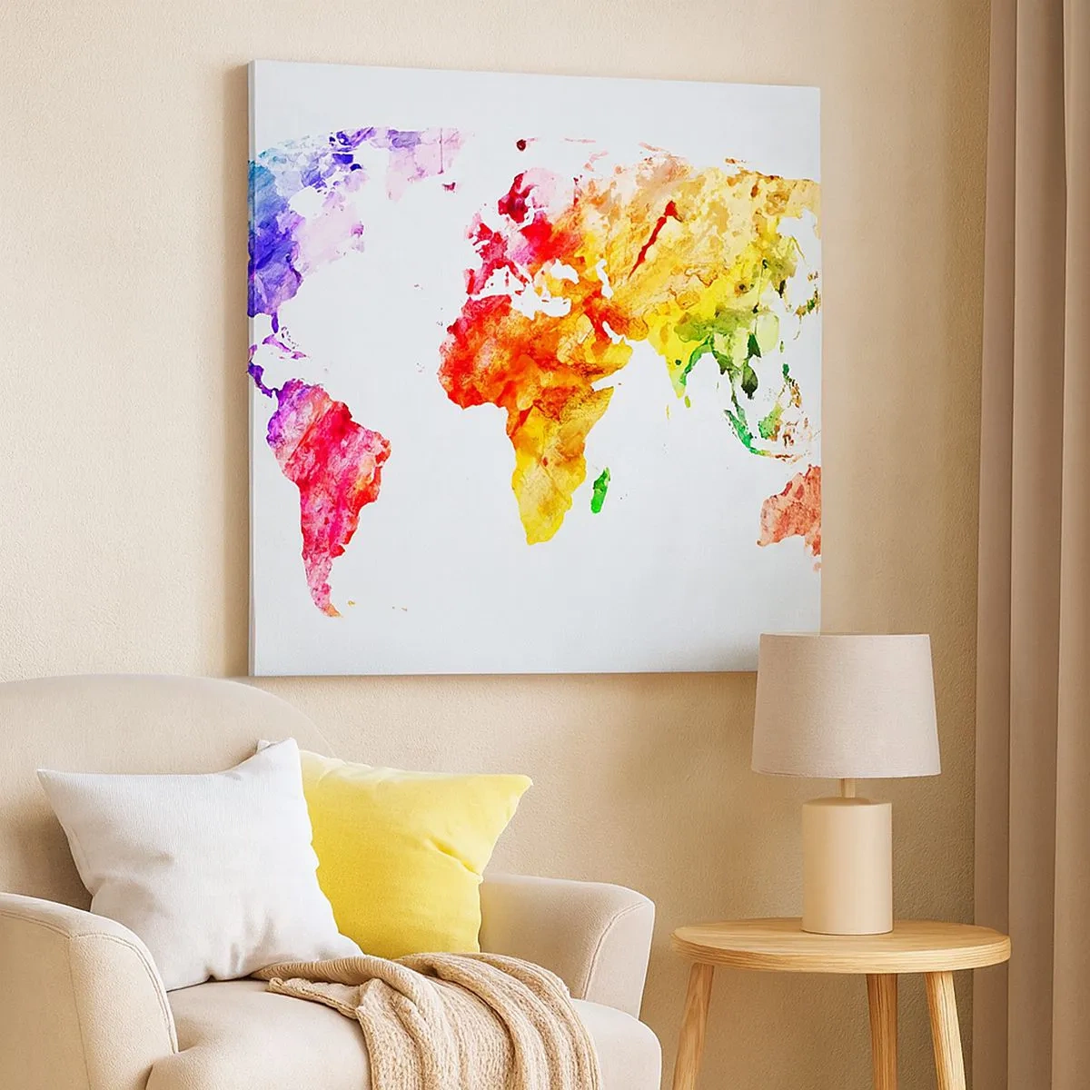 Impression sur toile - Image sur toile - Toutes les couleurs du monde - 30x30 cm