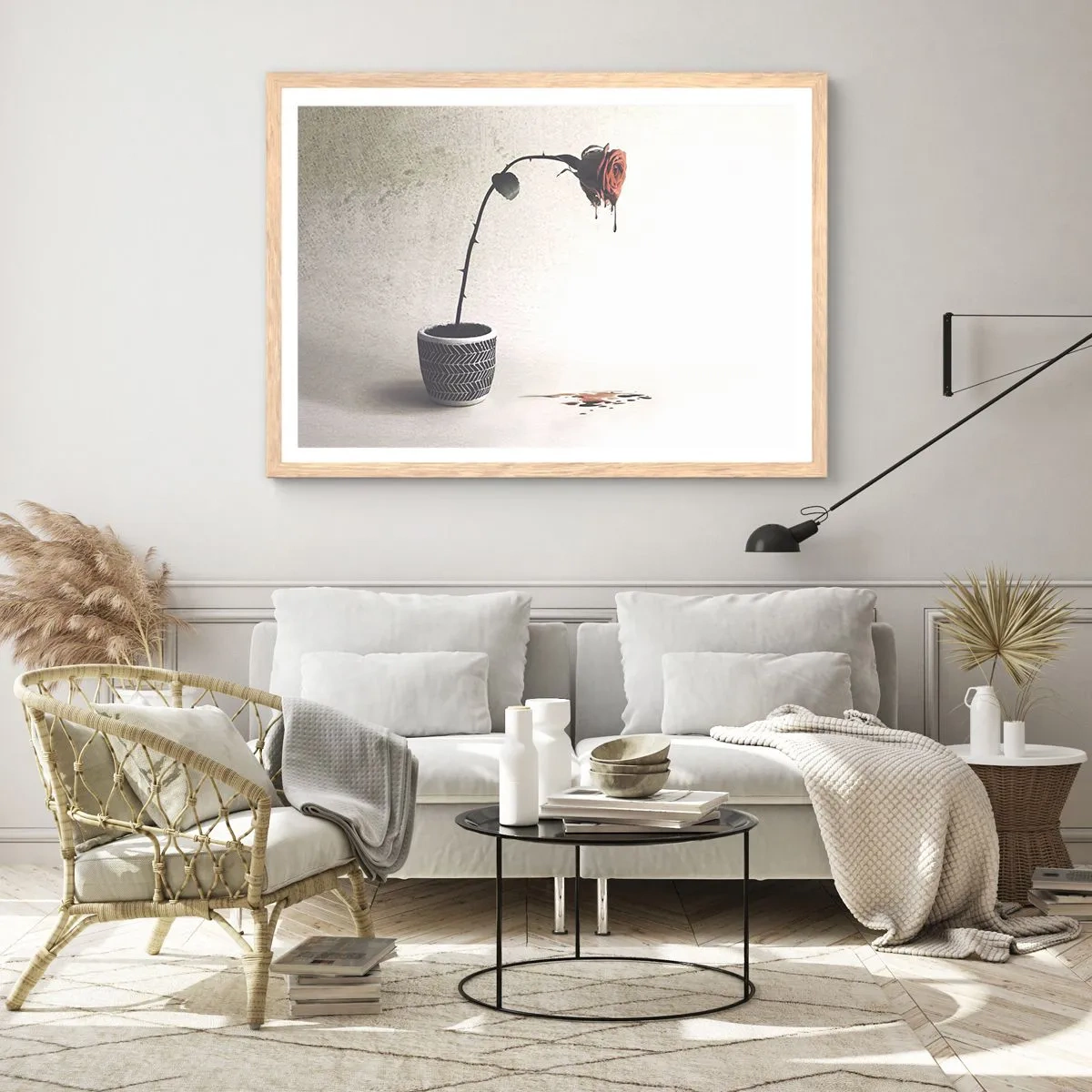 Affiche dans un chêne clair - Poster - Rosa dolorosa - 100x70 cm