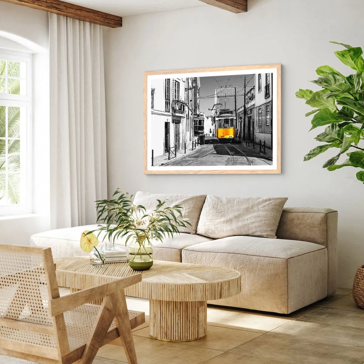 Affiche dans un chêne clair - Poster - L'âme de Lisbonne - 50x40 cm