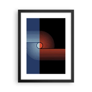 Affiche dans un cadre noir - Poster - Dans une étreinte géométrique - 30x40 cm