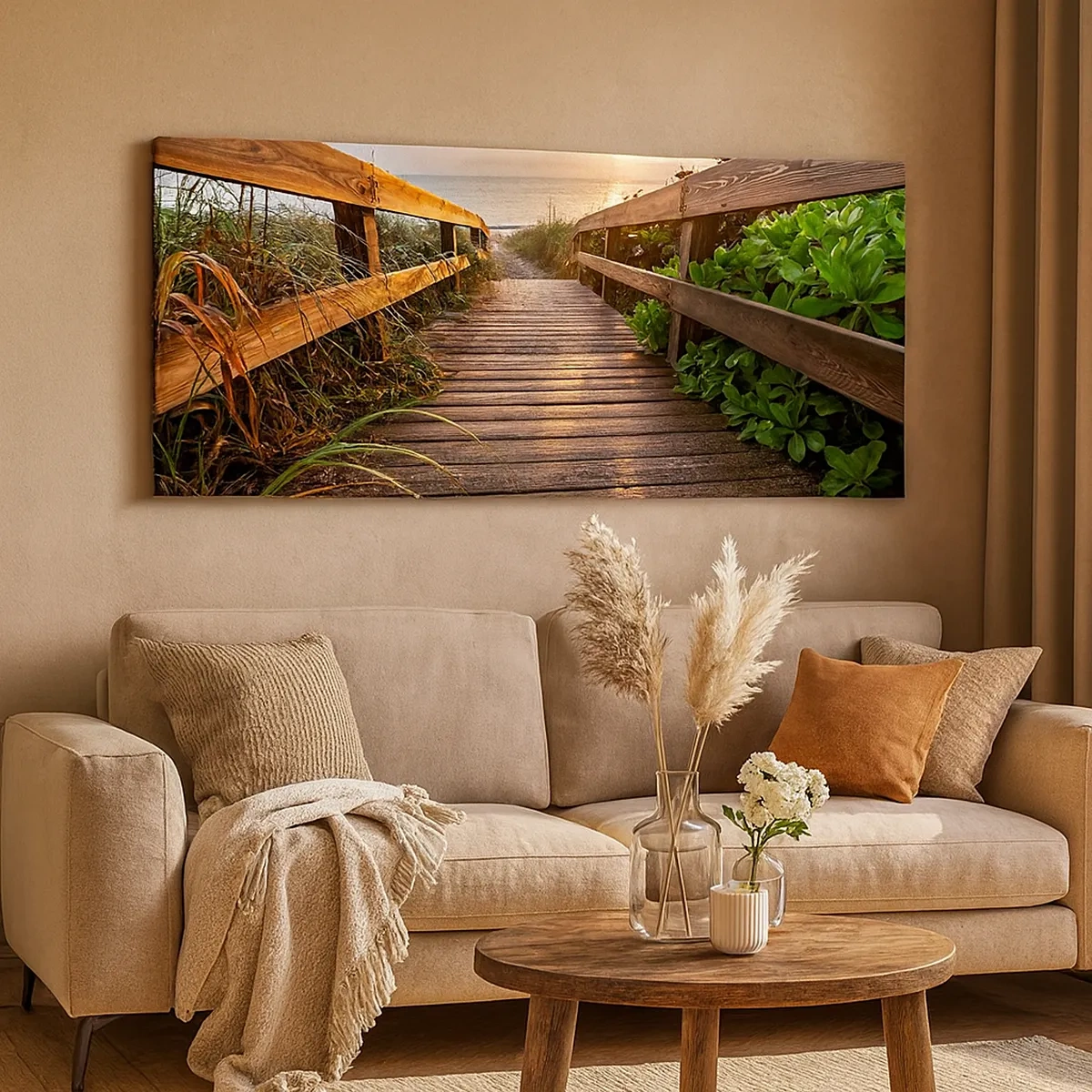 Impression sur toile - Image sur toile - Tout droit vers le rivage - 30x30 cm