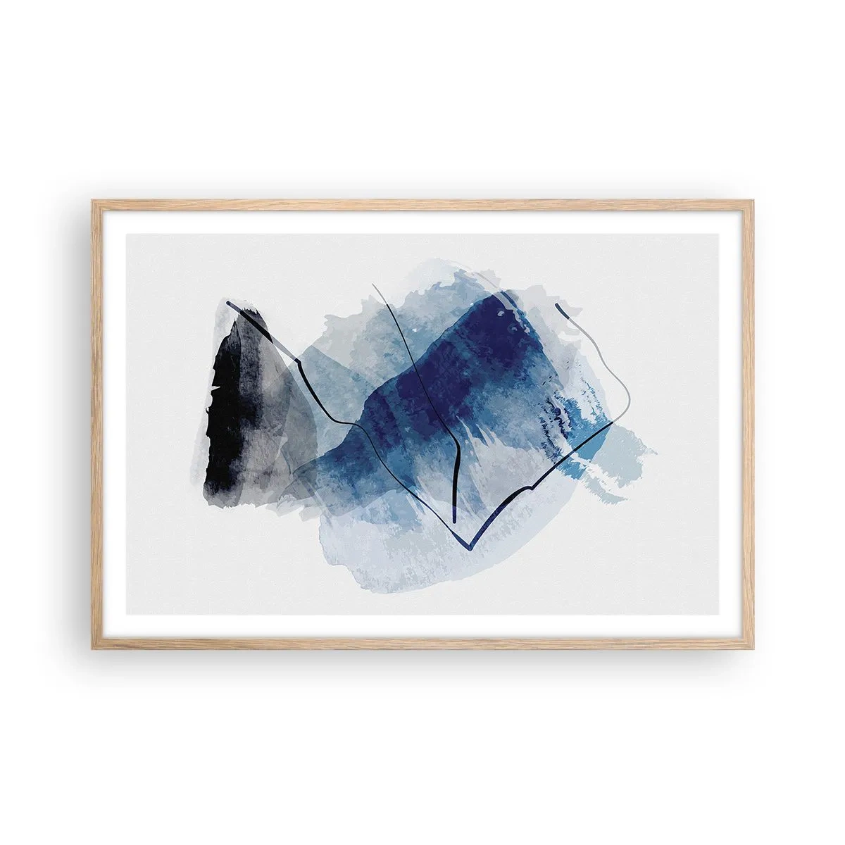 Affiche dans un chêne clair - Poster - Montagne de glace - 91x61 cm