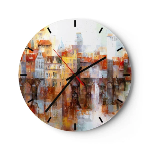 Horloge murale - Pendule murale - C'est aussi beau sous le pont - 40x40 cm