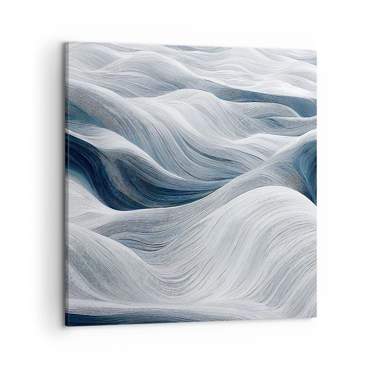 Impression sur toile - Image sur toile - Vagues blanches et bleues - 50x50 cm