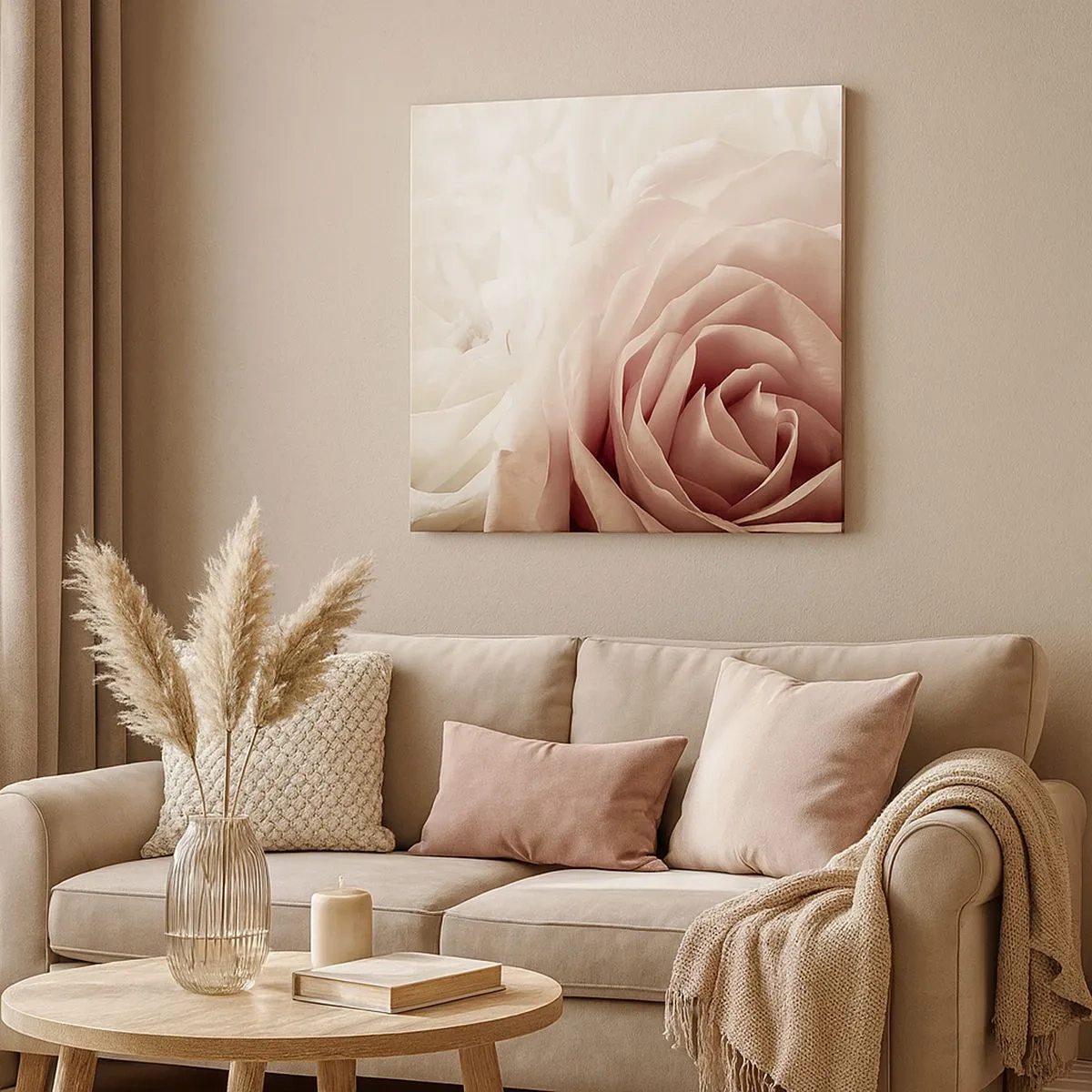 Impression sur toile - Image sur toile - Au coeur d'ue la rose - 30x30 cm