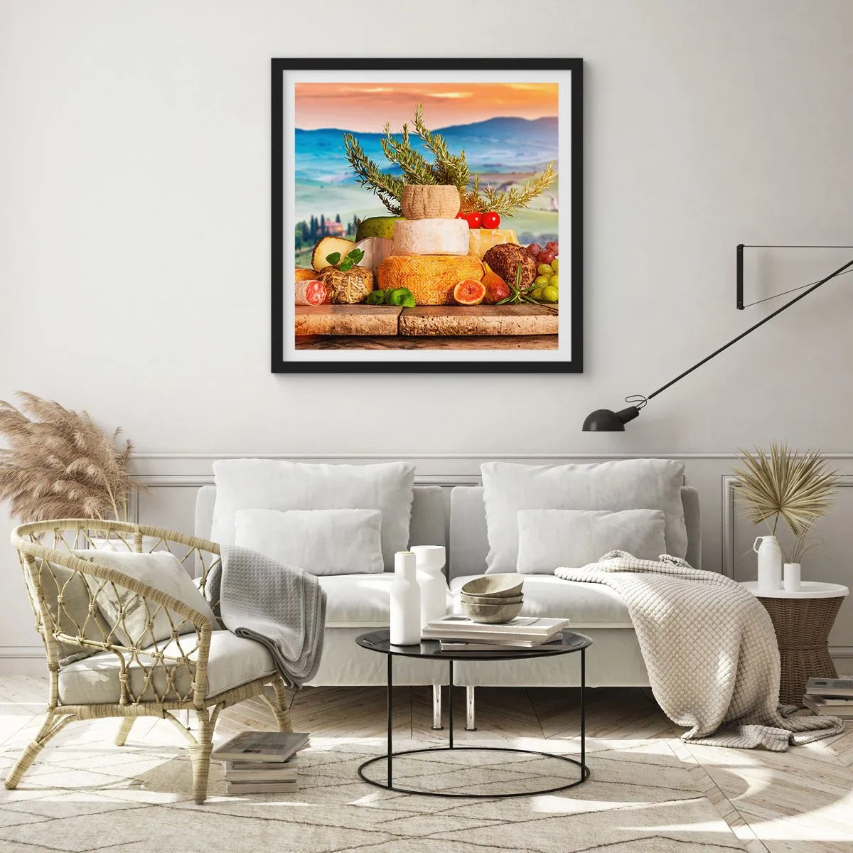 Affiche dans un cadre noir - Poster - La joie de vivre à l'italienne - 50x50 cm