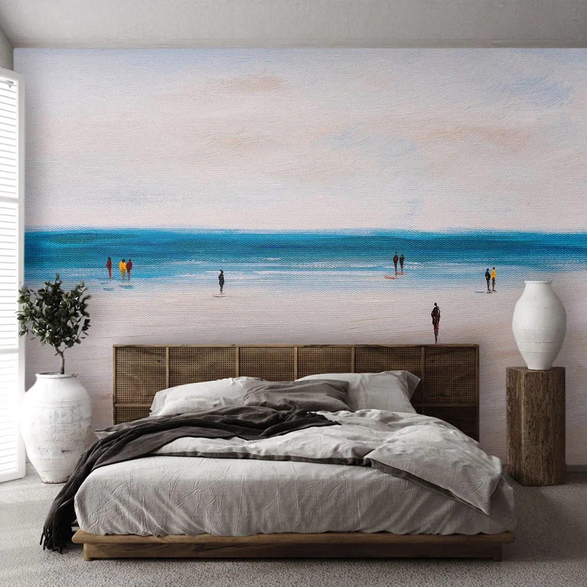 Papier Peint Photo Premium Canvas - Un besoin naturel - Plage, Personnes, Minimalisme - 350x256 cm