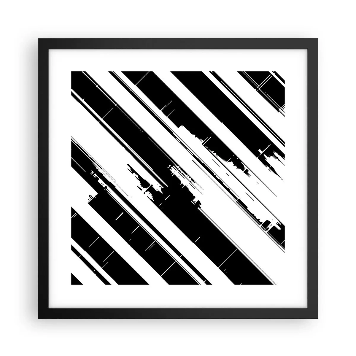 Affiche dans un cadre noir - Poster - Une composition intense et dynamique - 40x40 cm