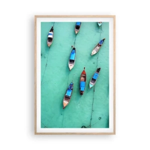 Affiche dans un chêne clair - Poster - Dans une attente jouyeuse - 61x91 cm