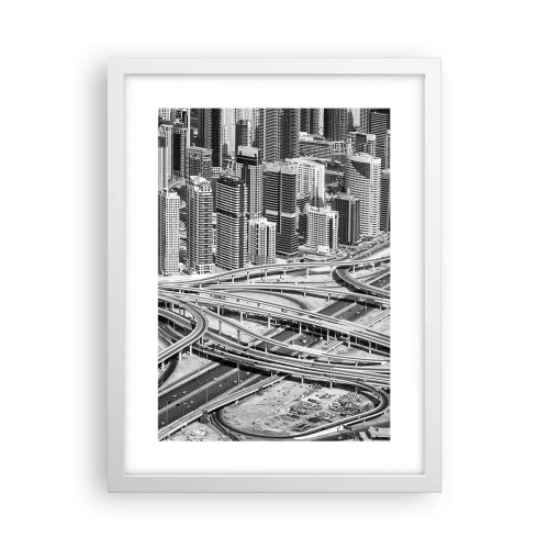 Affiche dans un cadre blanc - Poster - Dubaï - la ville impossible - 30x40 cm