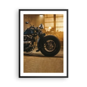 Affiche dans un cadre noir - Poster - Moto dans un atelier élégant - 50x70cm - Je peux tout - Décoration murale moderne pour le salon et la chambre ARTTOR