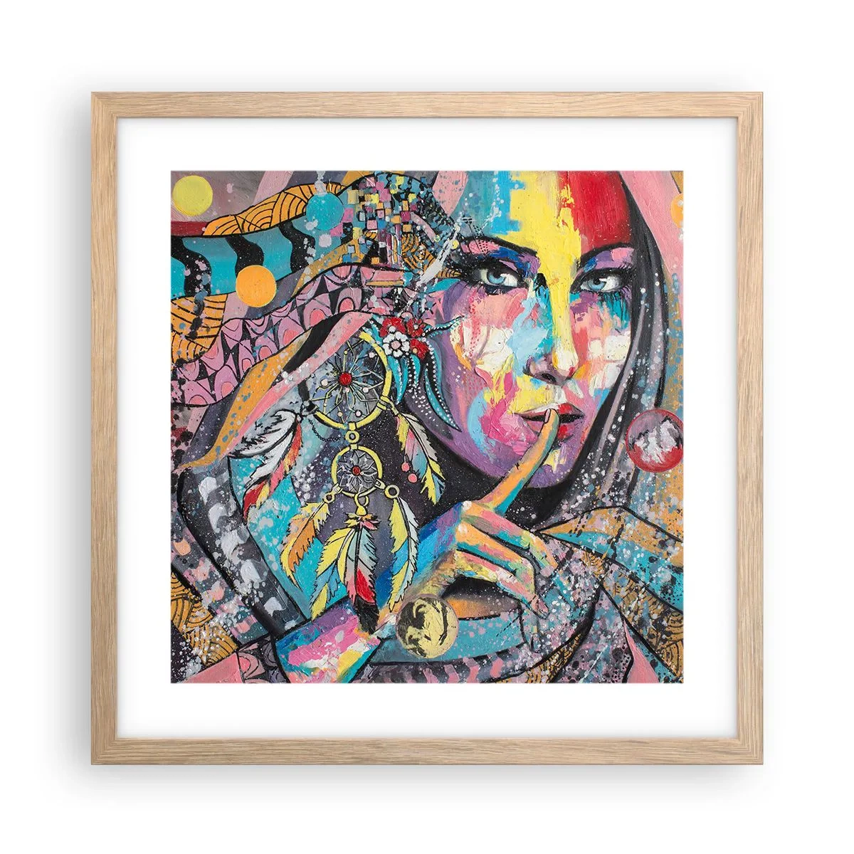 Affiche dans un chêne clair - Poster - Taisez-vous jusqu'à ce que vous compreniez - 40x40 cm