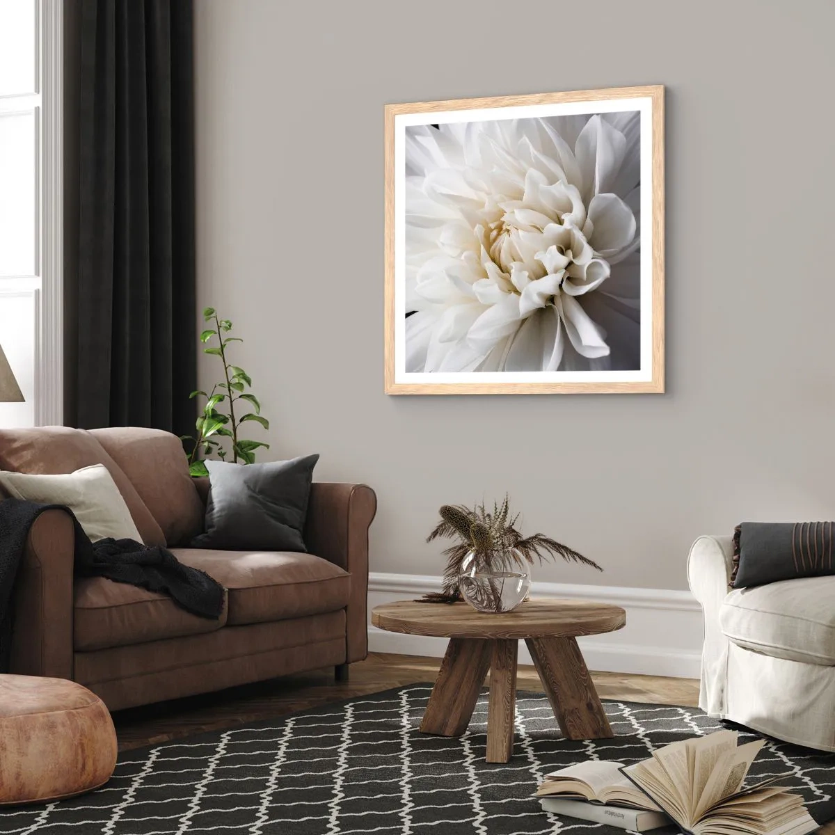 Affiche dans un chêne clair - Poster - Le matin de la jeune mariéé - 40x40 cm