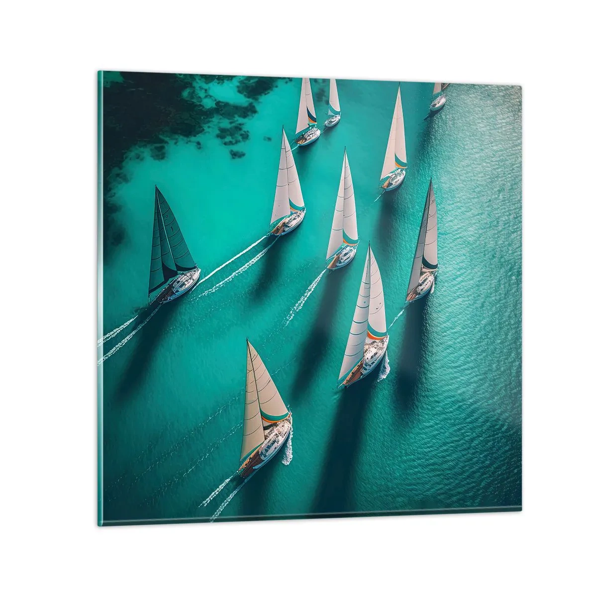 Impression sur verre - Image sur verre - Dans une compétition avec le vent - 60x60 cm