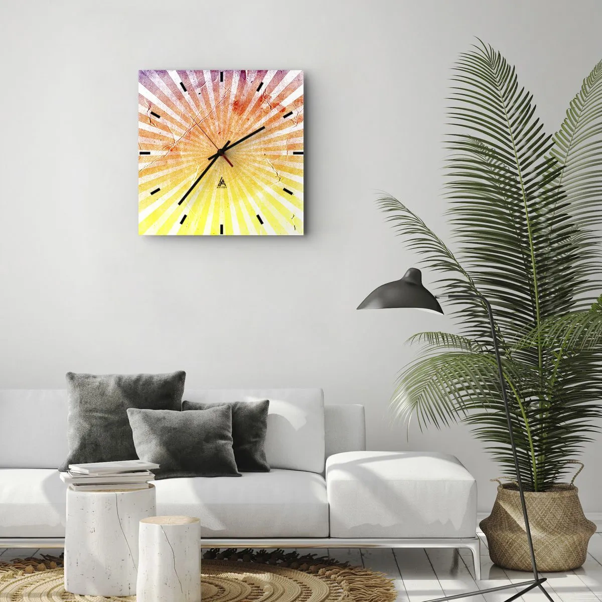 Horloge murale - Pendule murale - Levant et couchant - 40x40 cm