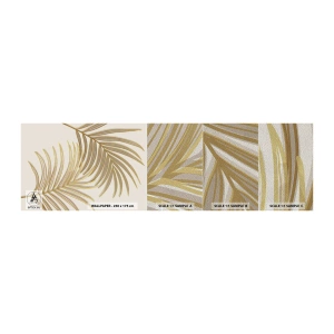 Échantillon de Papier Peint Premium Sand - Palme d'or! - Abstraction, Feuille de palmier, Graphique - 100x30 cm