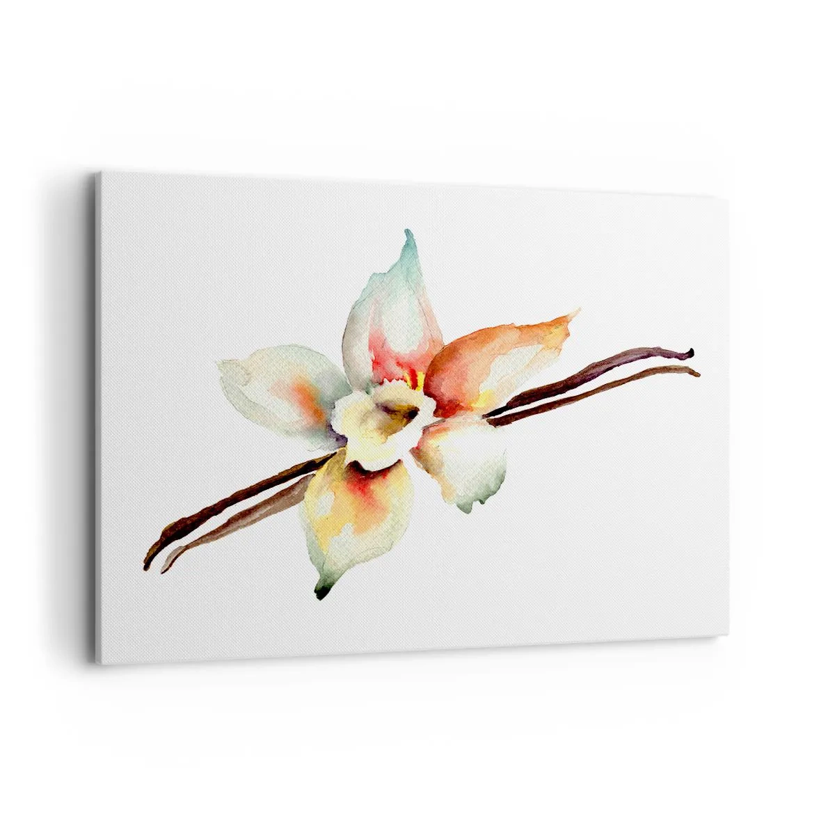 Impression sur toile - Image sur toile - Illustration florale à l'aquarelle aux couleurs pastel - 100x70cm - Douceur de couleur renversée - Décoration murale moderne pour le salon et la chambre ARTTOR