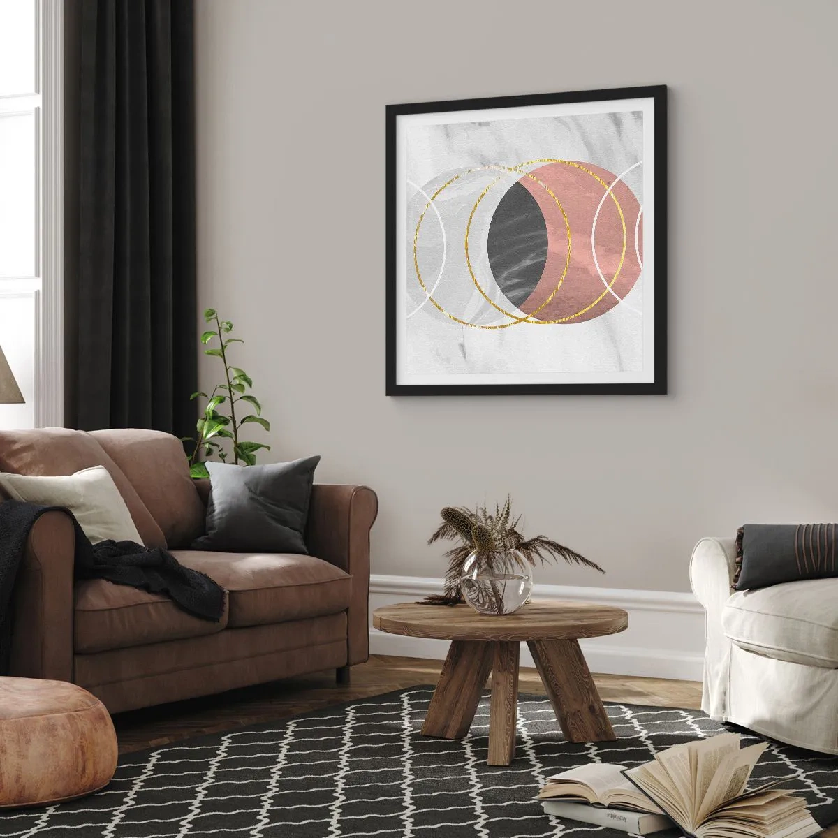 Affiche dans un cadre noir - Poster - Musique des sphères - 60x60 cm