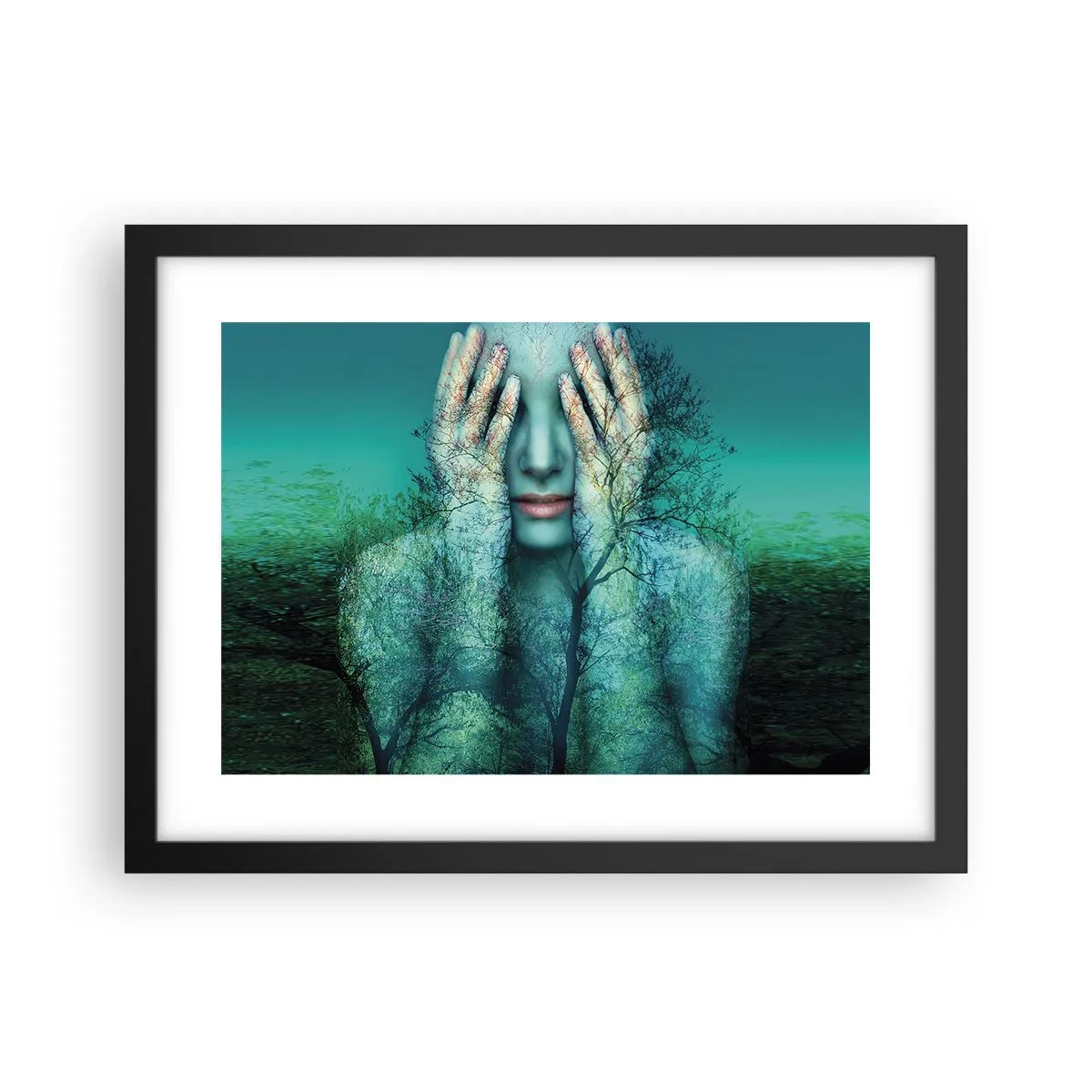 Affiche dans un cadre noir - Poster - immergé dans l'azur - 40x30 cm