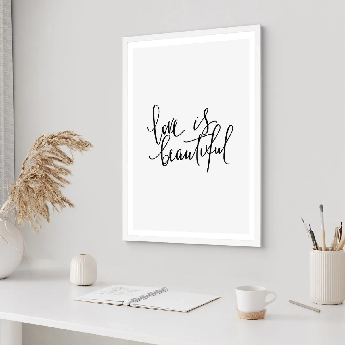 Affiche dans un cadre blanc - Poster - Lire et répéter - 30x40 cm