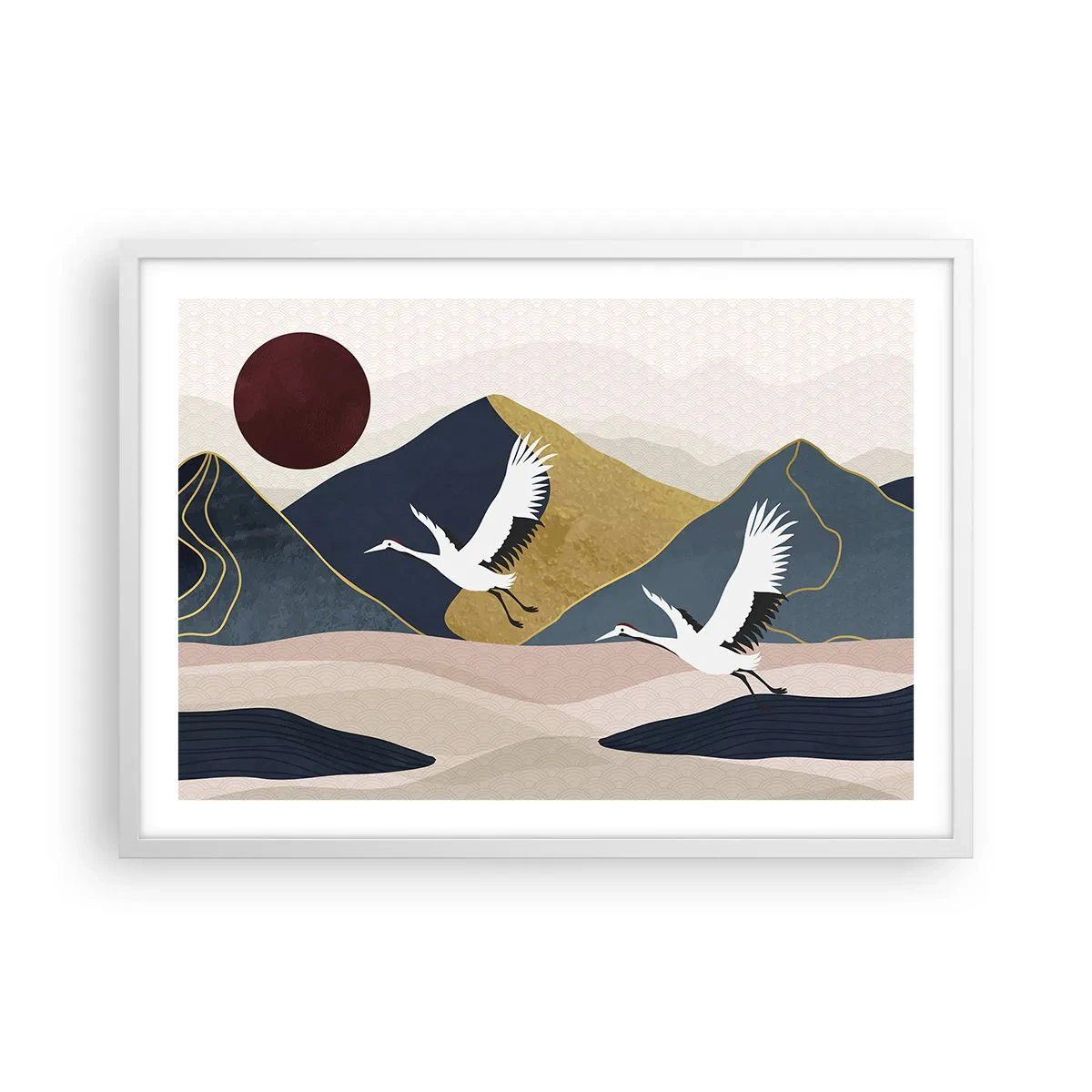 Affiche dans un cadre blanc - Poster - Encore une fois, la journée s'est ÉCOULÉE - 70x50 cm