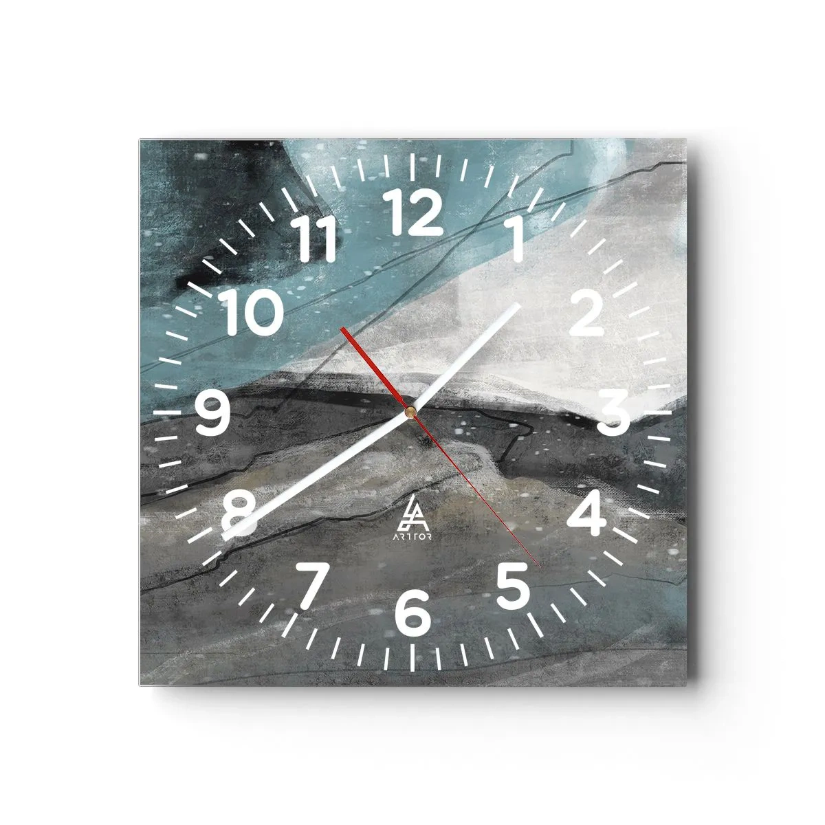 Horloge murale - Pendule murale - Résumé : roches et glace - 40x40 cm