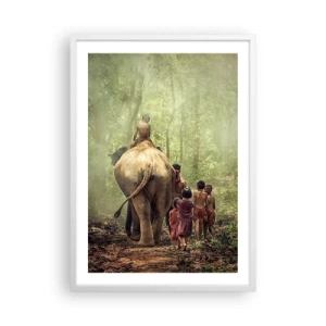 Affiche dans un cadre blanc - Poster - Nouveau livre de la jungle - 50x70 cm