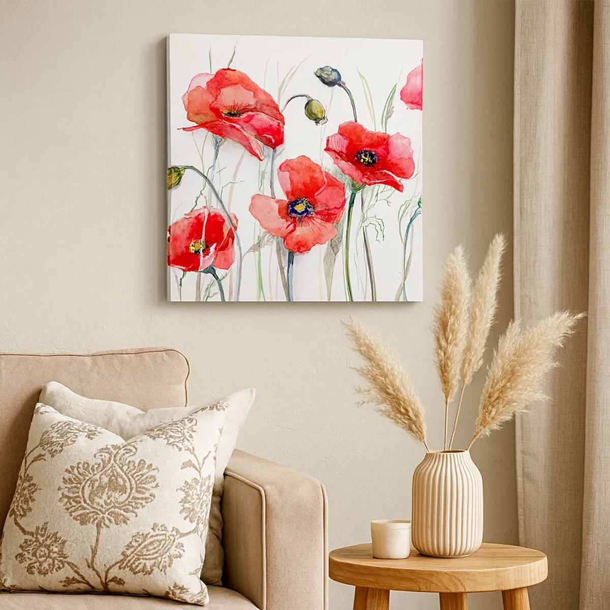 Impression sur toile - Image sur toile - Fleurs polonaises - 30x30 cm