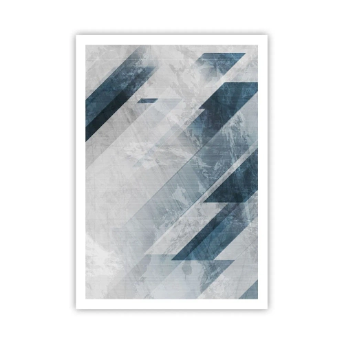 Affiche - Poster - Composition spatiale - mouvement gris - 70x100 cm