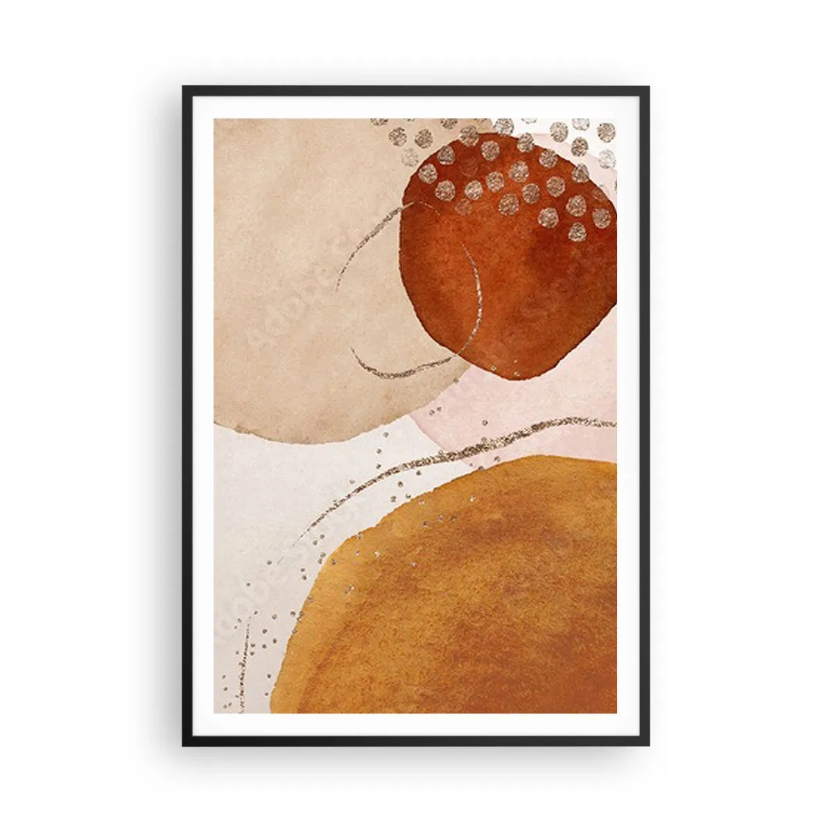 Affiche dans un cadre noir - Poster - Rondeur et mouvement - 70x100 cm
