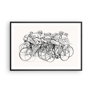 Affiche dans un cadre noir - Poster - Ensemble en équipe - 91x61 cm