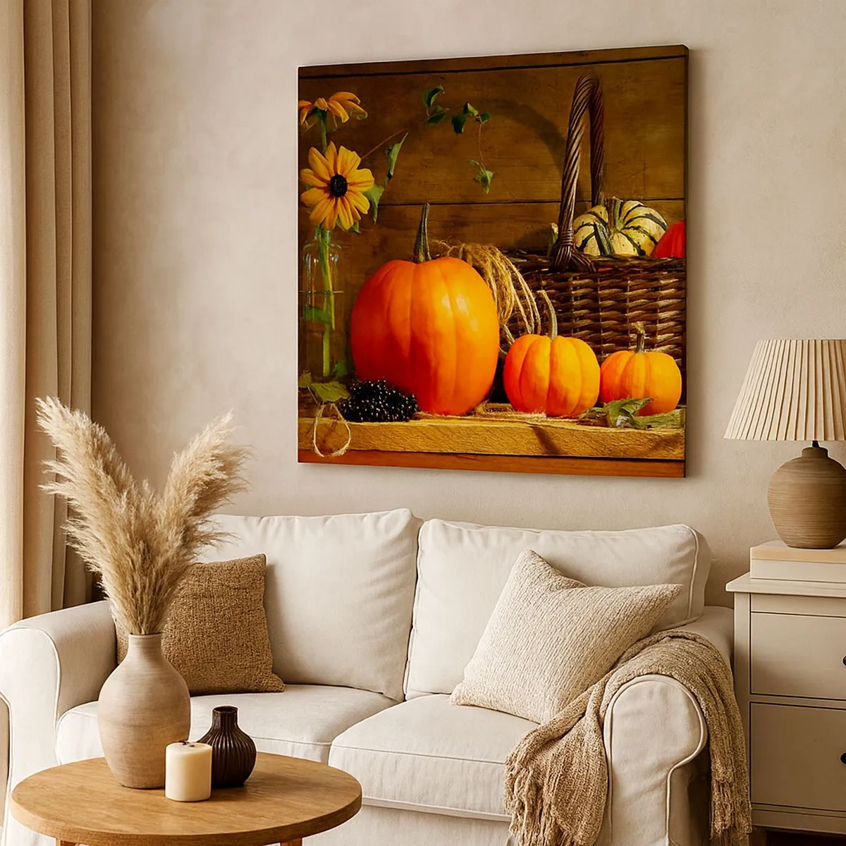 Impression sur toile - Image sur toile - Une composition rustique - cadeaux d'automne - 30x30 cm