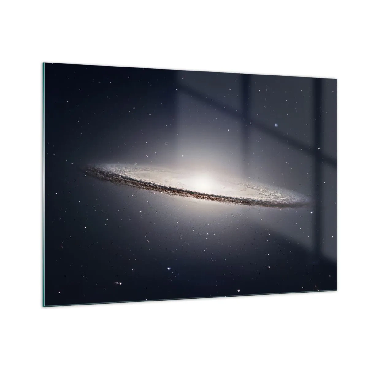 Impression sur verre - Image sur verre - Une galaxie spirale flottant dans l'espace - 100x70cm - Il y a bien longtemps, dans une galaxie très lointaine… - Décoration murale moderne pour le salon et la chambre ARTTOR
