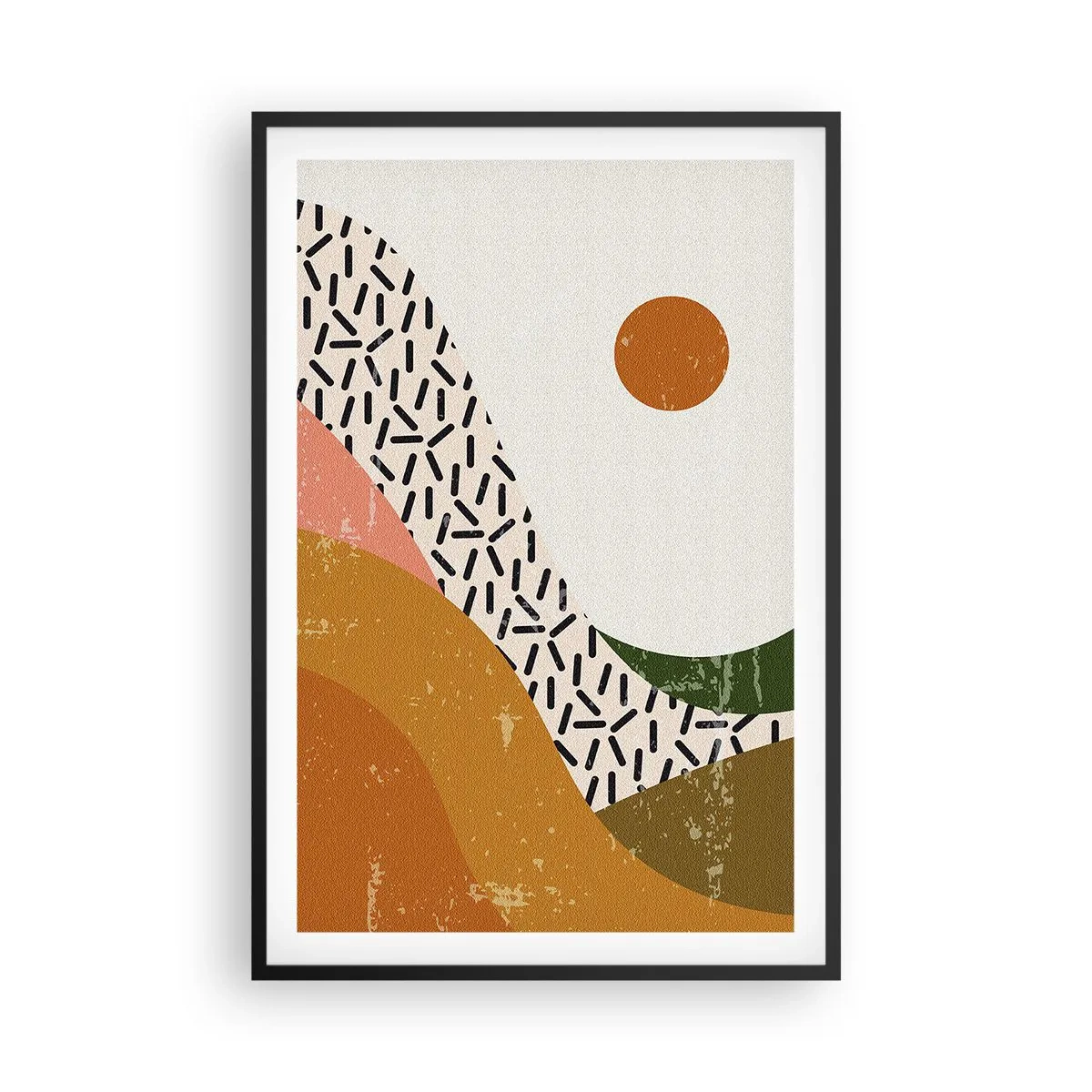 Affiche dans un cadre noir - Poster - Abstraction solaire - 61x91 cm