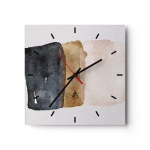 Horloge murale - Pendule murale - Composition de couleurs de la terre - 40x40 cm