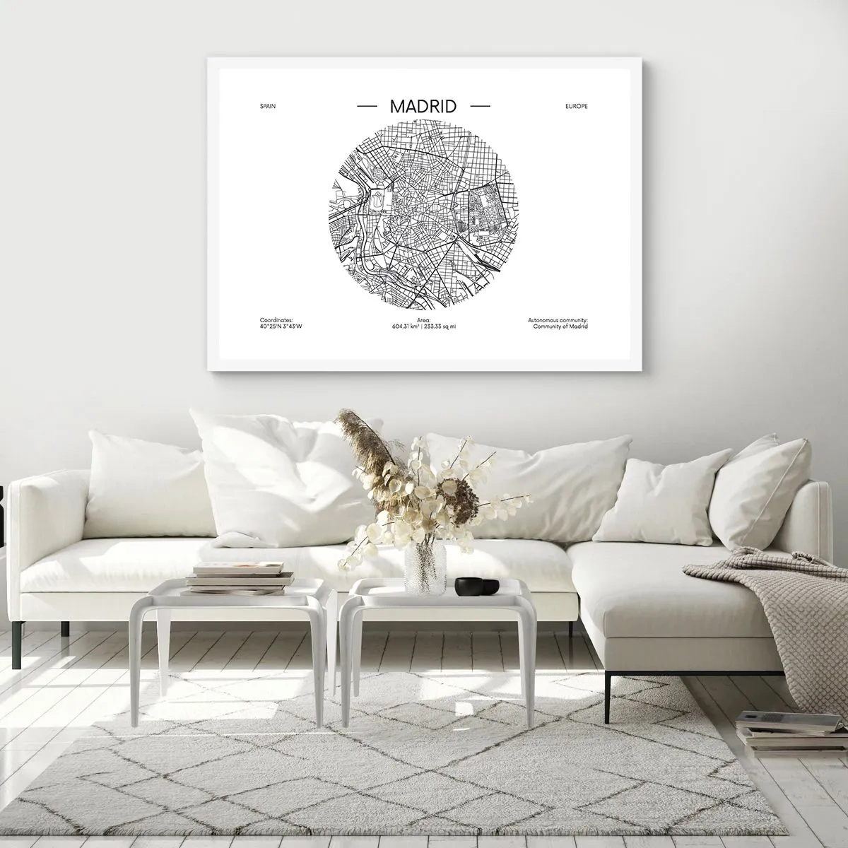 Affiche dans un cadre blanc - Poster - Anatomie de Madrid - 40x30 cm